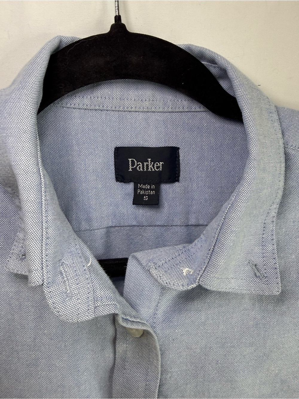 Parker Women’s Light Blue Oxford Cotton Blend Button Down Shirt, Size S - Picture 2 of 6